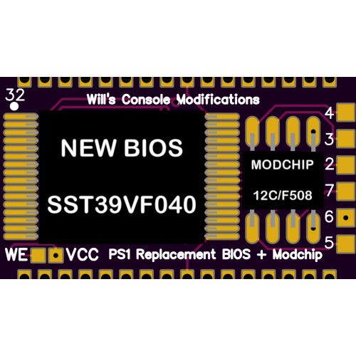 Sony Playstation 1 Replacement BIOS PCB